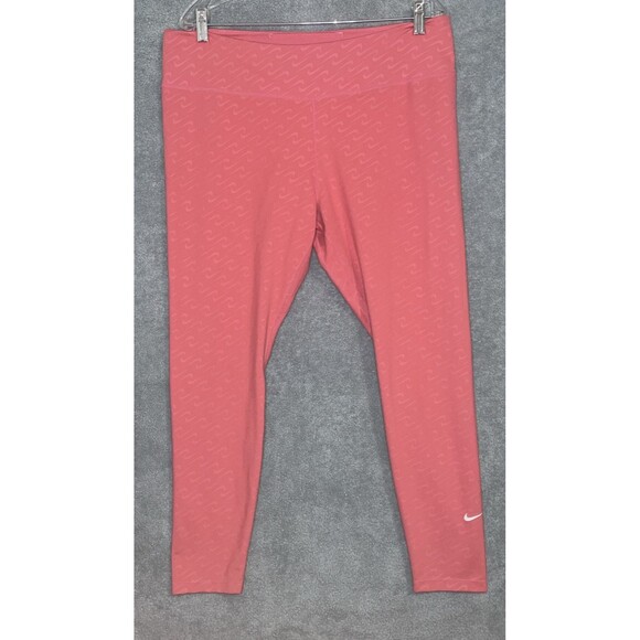 Nike Pants Womens‎ 2XL Plus Size Pink Ankle Tights Activewear Athleisure Spring - Picture 1 of 8